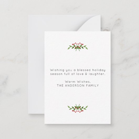 Budget Niedlich Frohe Weihnachten Berries Foto Url Mitteilungskarte (Rückseite)