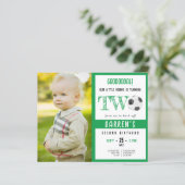 Budget Niedlich Fußball Foto Grün 2. Geburtstag Ei (Stehend Vorderseite)