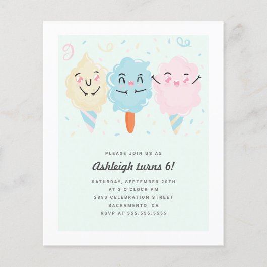 Budget Niedlich Kawaii Sugar Candy Kids's Geburtst (Vorderseite)