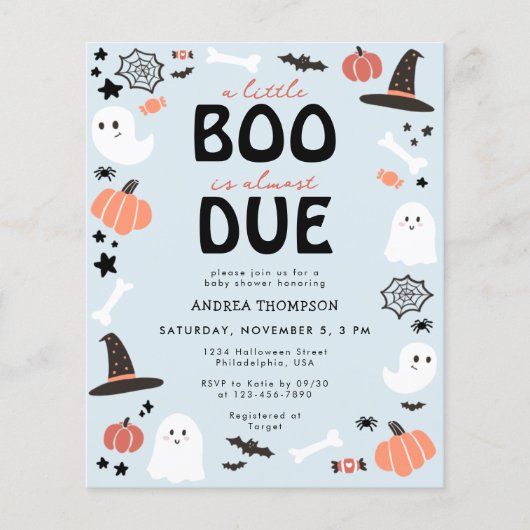 Budget Niedlich Little Boo Fast Due Boy Baby Dusch Flyer (Vorne)