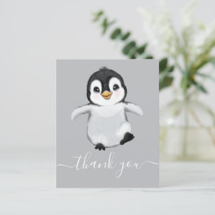 BUDGET Niedlich Pinguin Baby Dusche Danke Karte