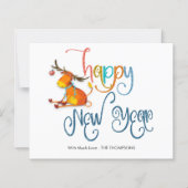 Budget Niedlich Rentier Glitzer Happy New Year Car (Vorderseite)