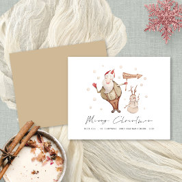 Budget Niedlich Santa Snowman Frohe Weihnachten