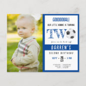 Budget Niedlich Soccer Foto 2. Geburtstag Einladun (Vorderseite)
