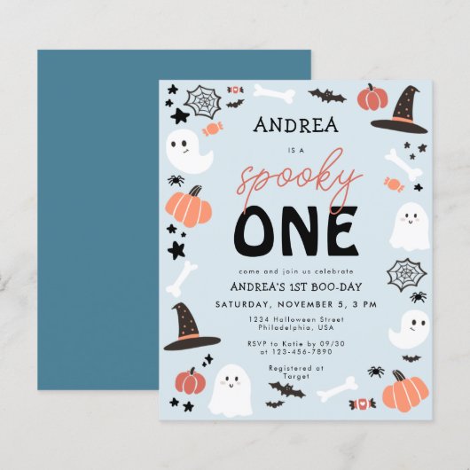 Budget Niedlich Spooky Ein Halloween Junge 1. Gebu (Vorne/Hinten)