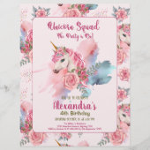 Budget Niedlich Unicorn Rainbow Birthday Party Fly Flyer (Vorne)