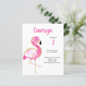 BUDGET Niedlich Watercolor Flamingo Pink Einladung (Stehend Vorderseite)
