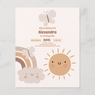 Budget Niedlich Wild & Onederful 1. Geburtstag Flyer