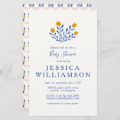 Budget Niedliche Blume Blauer Gelbe Babydusche Ein (Vorne/Hinten)