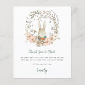 Budget Niedliche Bunny Sage Baby Dusche Danke (Vorderseite)