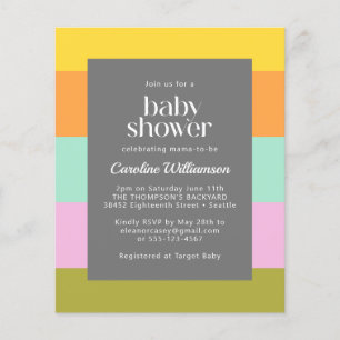 Budget Niedliche Streifen Pastels Babydusche