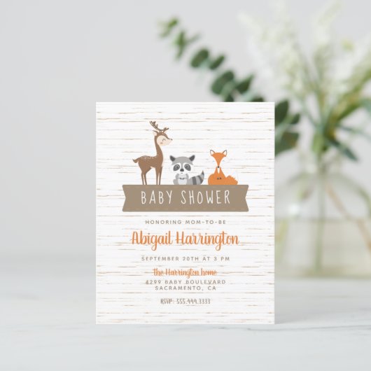 Budget Niedliche Waldtiere Banner Kinderdusche (Stehend Vorderseite)