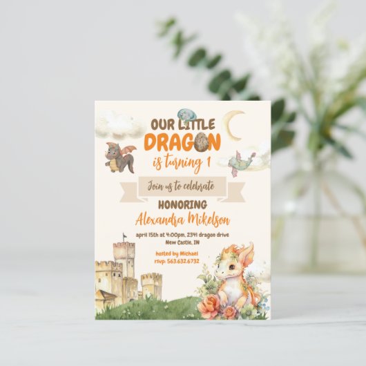 Budget Niedliche Wasserfarbendragon Baby 1. Geburt (Stehend Vorderseite)