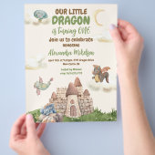Budget Niedliche Wasserfarbendragon Baby 1. Geburt Flyer (Hand)