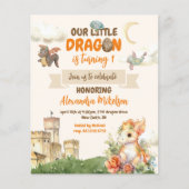 Budget Niedliche Wasserfarbendragon Baby 1. Geburt Flyer (Vorne)