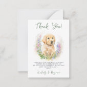 Budget Niedliche Welpen Hundeschleife Danke Baby D Mitteilungskarte (Vorderseite)