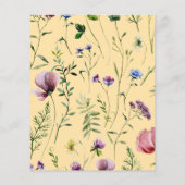 Budget Niedliche Wildblume 1. Geburtstag Einladung (Rückseite)