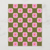 Budget Niedlicher Karo Blumengrün Pink Babydusche (Rückseite)