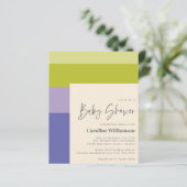 Budget Niedlicher Lila Grünstreifen Moderne Babydu (Stehend Vorderseite)