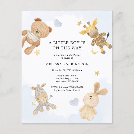 Budget Niedliches Spielzeug Kinderdusche Einladung Flyer (Vorne)