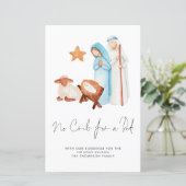 Budget No Crib for Bed Nativity Weihnachtskarte (Stehend Vorderseite)