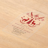 Budget Nordic Buck and Doe Rehearsal Dinner Acryleinladungen (Ablage )