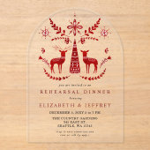 Budget Nordic Buck and Doe Rehearsal Dinner Acryleinladungen (Vorderseite)