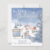 BUDGET North Pole Santa Animes Snow Holiday Card (Vorderseite)