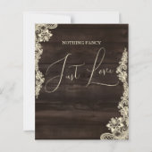 Budget Nothing Fancy Just Love Wedding Invitation (Rückseite)