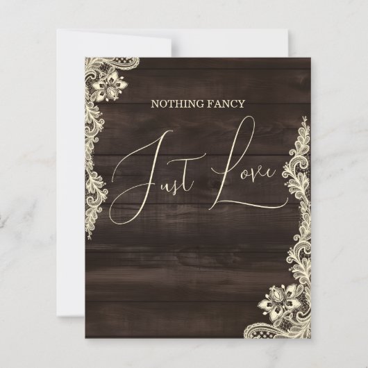 Budget Nothing Fancy Just Love Wedding Invitation (Rückseite)