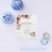 BUDGET Nuestra BODA Burgundy Floral Hochzeit im He Flyer (Einzeln)