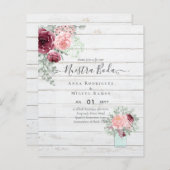 BUDGET Nuestra BODA Burgundy Pink Floral Wedding (Vorne/Hinten)