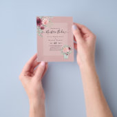 BUDGET Nuestra BODA Burgundy Pink Floral Wedding F Flyer (Gruppe)
