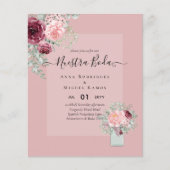 BUDGET Nuestra BODA Burgundy Pink Floral Wedding F Flyer (Vorne)