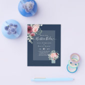 BUDGET Nuestra BODA Burgundy Pink Floral Wedding Flyer (Einzeln)
