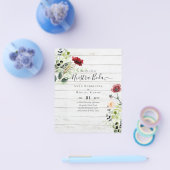 Budget Nuestra BODA Burgundy Wildblumen lädt ein Flyer (Einzeln)