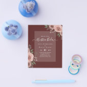 Budget Nuestra BODA Einladungen Burgundy Floral Flyer (Einzeln)