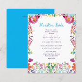 BUDGET Nuestra Boda Folk Blume Hochzeit Einladung (Vorne/Hinten)