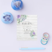 Budget Nuestra Boda Lila Floral Einladungen Flyer (Einzeln)