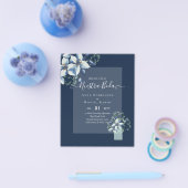 Budget Nuestra Boda Navy Blumen Einladungen Flyer (Einzeln)