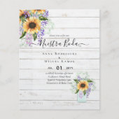 Budget nuestra Boda Sunflowers Purple Flowers Invi Flyer (Vorne)