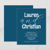 Budget Ocean Blue Scripture Wedding Invitation (Vorne/Hinten)