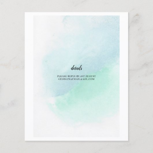 BUDGET Ocean Sea Glass Ombre Aquamarin Blue Weddin (Rückseite)