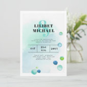 BUDGET Ocean Sea Glass Ombre Aquamarin Blue Weddin (Stehend Vorderseite)