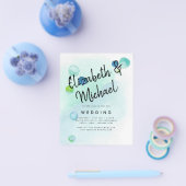 BUDGET Ocean Sea Glass Ombre Aquamarin Blue Weddin Flyer (Einzeln)