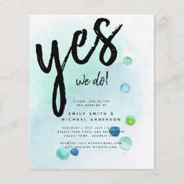 BUDGET Ocean Sea Glass Ombre Aquamarin Blue Weddin Flyer