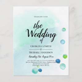 BUDGET Ocean Sea Glass Ombre Aquamarin Blue Weddin Flyer