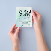 BUDGET Ocean Sea Glass Ombre Aquamarin Blue Weddin Flyer (Gruppe)