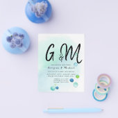 BUDGET Ocean Sea Glass Ombre Aquamarin Blue Weddin Flyer (Einzeln)