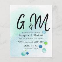 BUDGET Ocean Sea Glass Ombre Aquamarin Blue Weddin